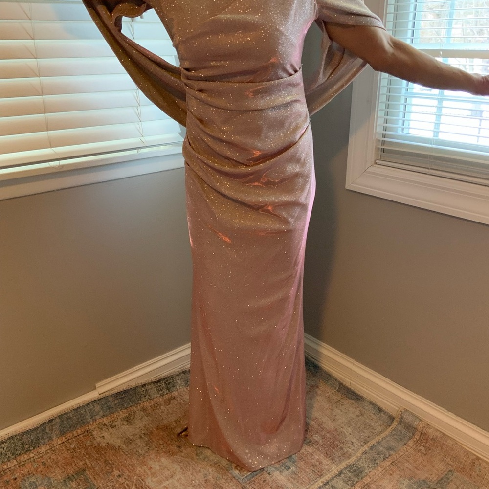 Betsy & Adam Sparkling Pink Maxi Dress